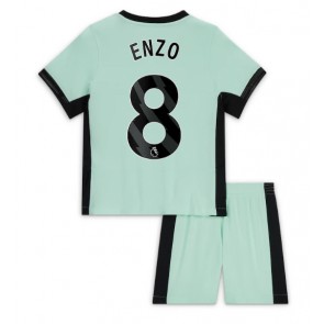 Chelsea Enzo Fernandez #8 Koszulka Trzecich Dziecięca 2023-24 Krótki Rękaw (+ Krótkie spodenki)